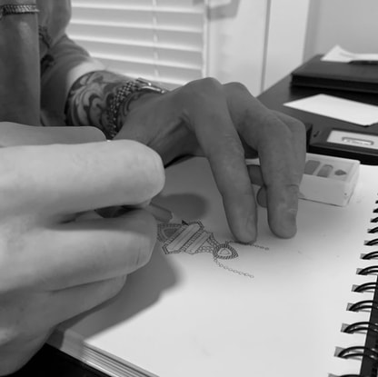 Initial consultation sketch — M.C. Jeweller Originals process